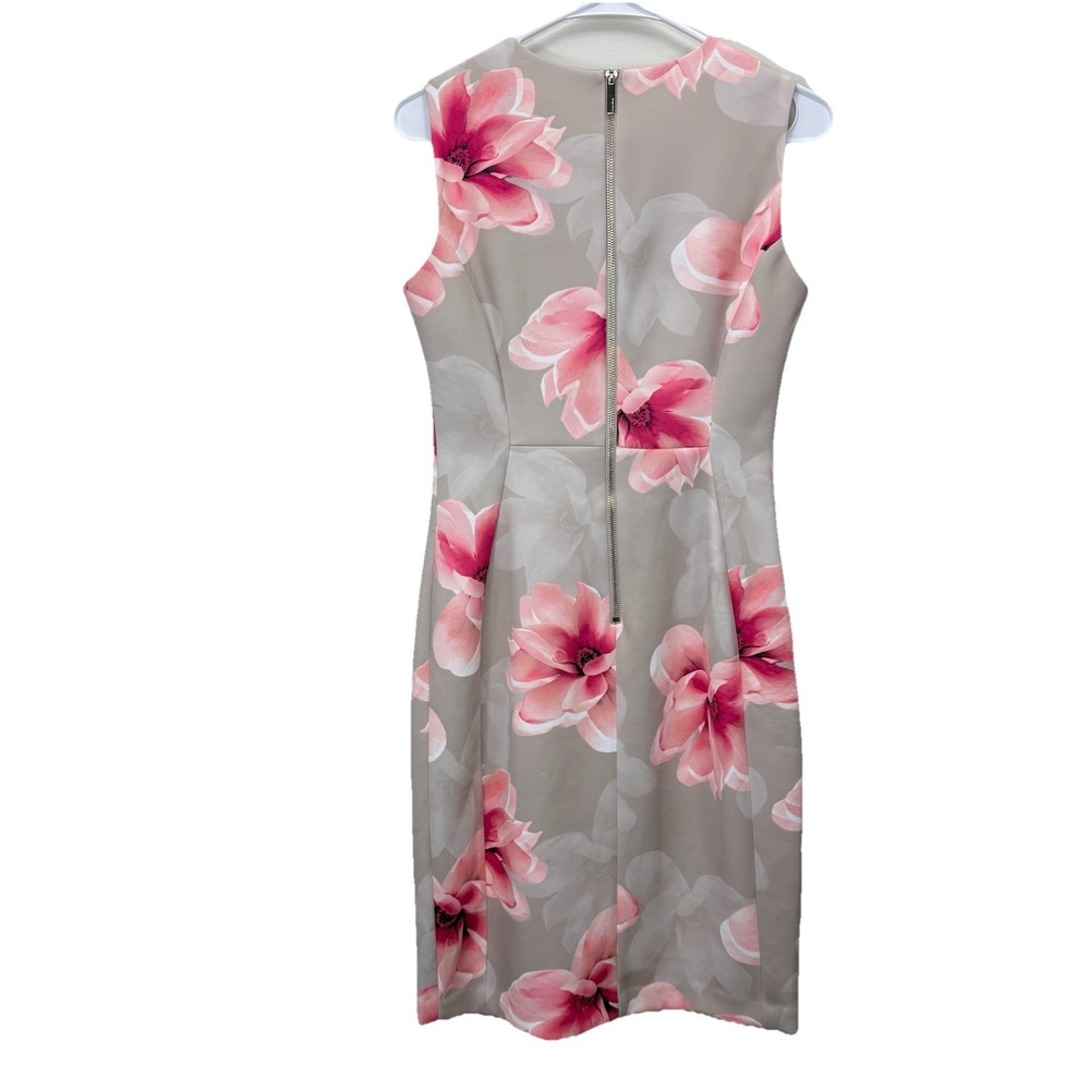 Calvin Klein Colorful Floral Scuba Knit Sleeveless Stretch Sheath Dress Size 4 - Picture 5 of 10